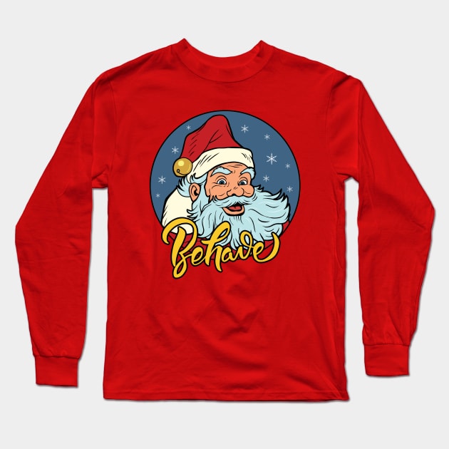 Pop Art Santa Long Sleeve T-Shirt by valentinahramov